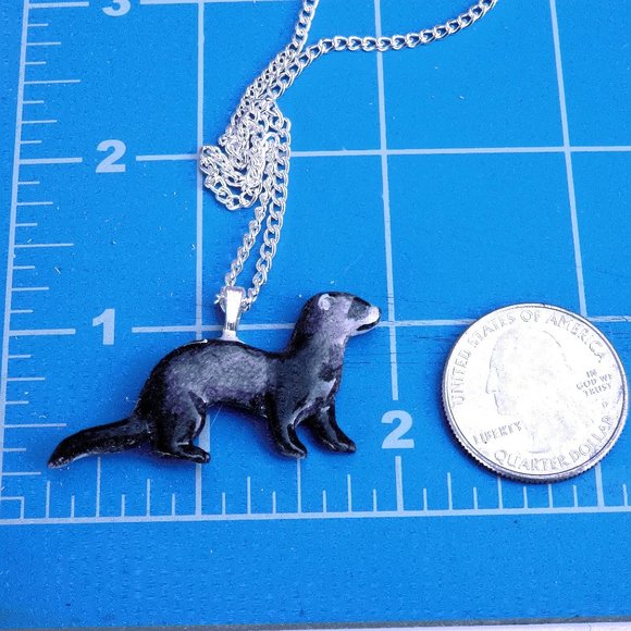 Black Sable Ferret Necklace 739 - Picture 8 of 9
